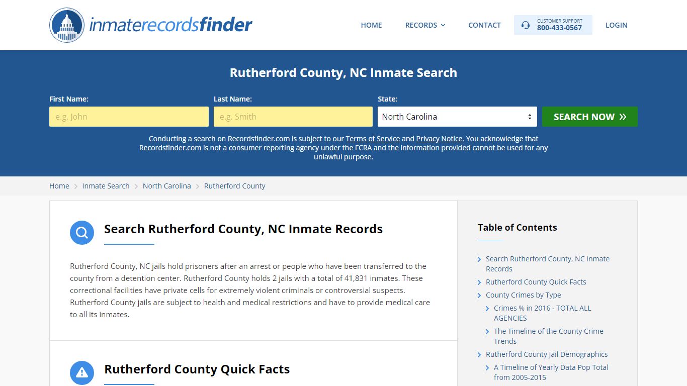 Rutherford County, NC Inmate Lookup & Jail Records Online